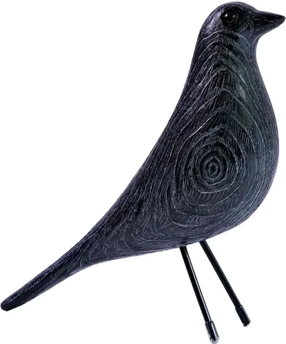 Miniatura 10 de Decoración de habitación de casa de mediados de siglo con forma de pájaro - Adorno de pichón de resina para escritorio de oficina y hogar, Negro