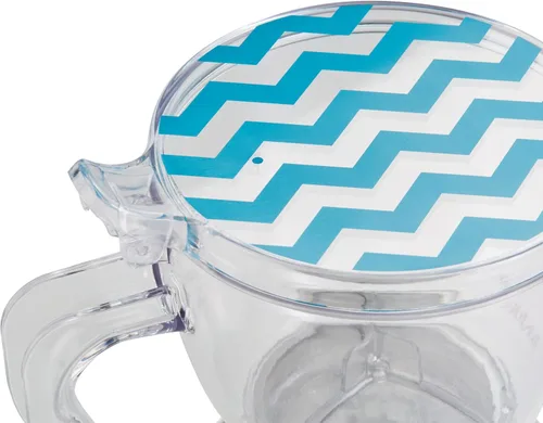 Miniatura 5 de BonJour Cafetera inteligente de plástico sin BPA, 19.5 onzas, Chevron azul, aguamarina