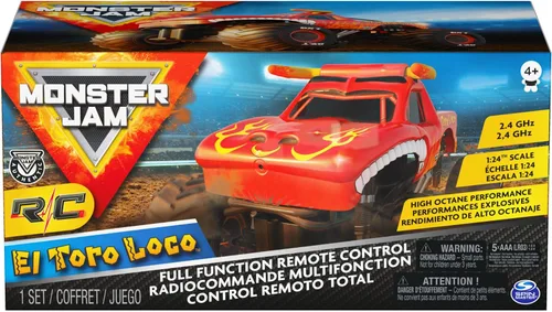 Miniatura 2 de Monster Jam, Camión monstruo oficial de El Toro Loco con control remoto para niños y niñas, escala 1:24, 2.4 GHz, juguetes para niños a partir de 4