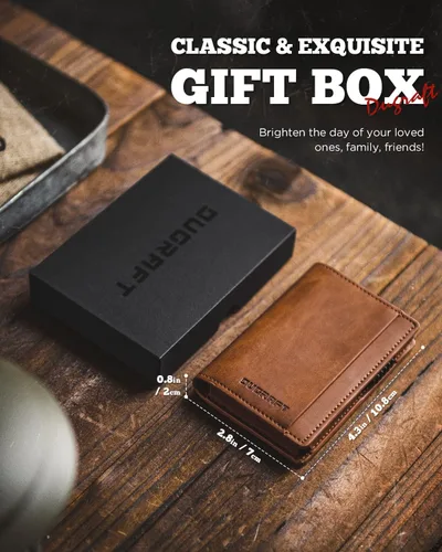 Miniatura 6 de DUGRAFT Billetera desplegable con ventana de identificación, soporte delgado para tarjetas de crédito con bloqueo RFID, funda minimalista