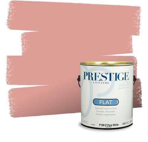 Miniatura 537 de Prestige Paints Pintura exterior e imprimación en uno, 1 galón, plano, coincidencia comparable de Valspar* Amber Rose*