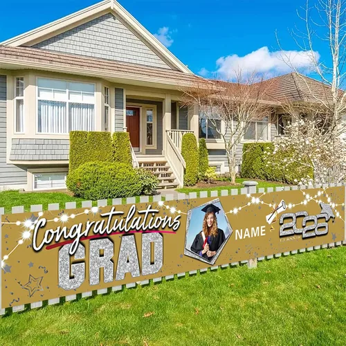 Miniatura 7 de Decoraciones personalizadas para fiestas de graduación 2026 – Cartel de felicitación de graduación grande – Cartel de fondo de graduación