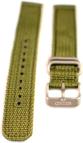 Miniatura 2 de Seiko Correa de reloj militar automática de nailon verde oliva de 0.709 in
