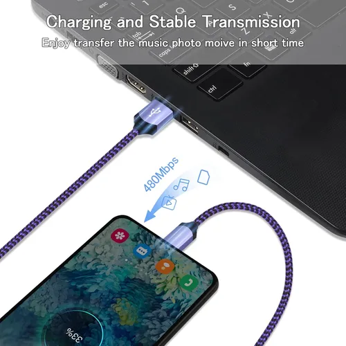 Miniatura 5 de Cable de carga USB C Pixel 7, cable de carga rápida de 6 pies, Android tipo C, paquete de 2 unidades para Google Pixel 10 9 Pro XL 8a 8 Pro 7a 7 Pro