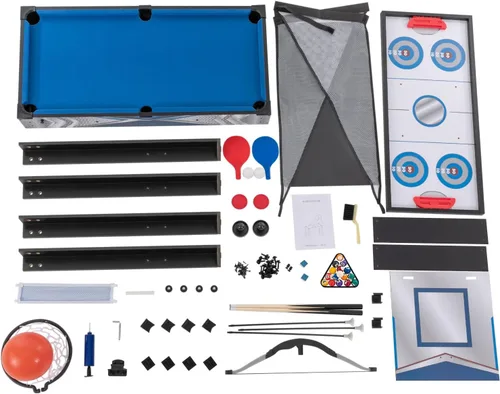 Miniatura 8 de Mesa de juego múltiple 5 en 1, mesa de juego combinada con hockey, billar, ping pong, tiro con arco, baloncesto para el hogar, sala