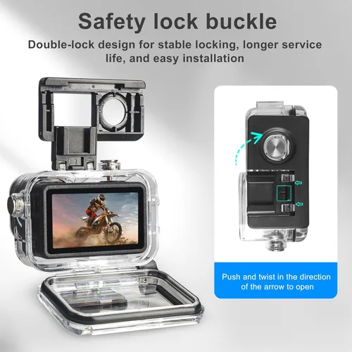 Miniatura 2 de FitStill 196FT/60M Estuche Impermeable y 3 Filtros y Juego de Palanca Flotante Compatible con DJI Osmo Action 5 Pro Action 4 Action 3, Cubierta