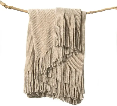 Miniatura 18 de lifein Manta de felpilla de 50 x 60 pulgadas, suave manta de punto bohemio para sofá, acogedora decoración de casa de campo, manta ligera para todas