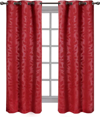 Miniatura 12 de Royal Hotel - Panel de cortina de blackout para ventana Paisley Jacquard, para colgar en arandelas, par de paneles/ juego de 2 paneles.