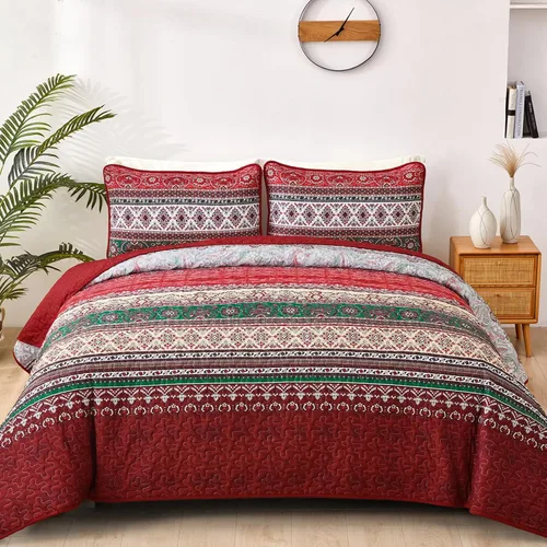 Miniatura 10 de WONGS BEDDING Juego de edredón bohemio tamaño Queen, juego de ropa de cama bohemio negro, colcha ligera para decoración de cama para todas