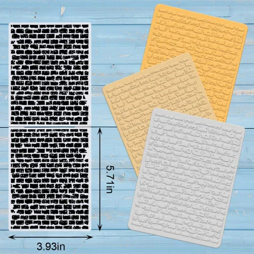 Miniatura 2 de ALIBBON Carpetas de plástico en relieve de pared de ladrillo para hacer tarjetas, carpetas de relieve de fondo de ladrillo para álbumes de recortes