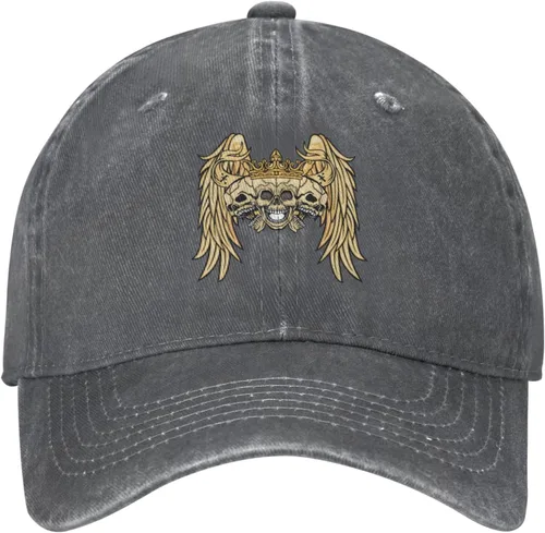 Miniatura 2 de Cowboy Hat Trendy Hats for Man and Women Djustable Four Season Outdoor Baseball Cap of Hell Skull with Angel Deep Heather