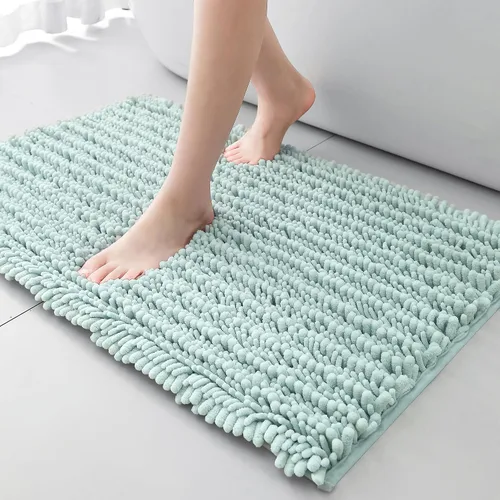 Miniatura 30 de FLOLEOPA Alfombras de Baño de Microfibra de Felpa Suave, Alfombras de Baño Absorbentes Antideslizantes Lavables a Máquina, Tapetes de Baño para Beige