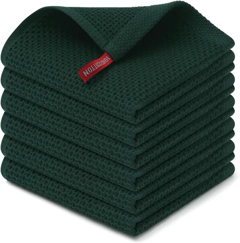 Miniatura 10 de Kitinjoy - Paños de cocina de 100 % algodón, tela de tejido gofrado, paño de limpieza ultrasuave, absorbente y de secado rápido. Gris Oscuro