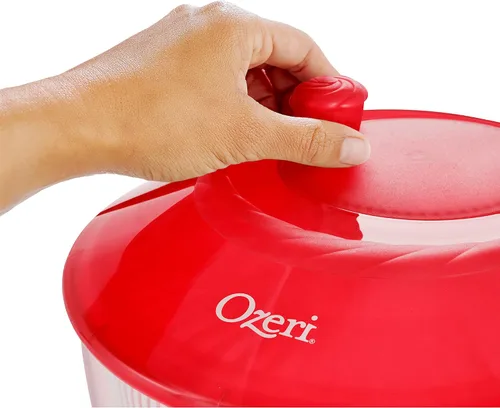Miniatura 8 de Ozeri Molinillo de ensalada Fresca hecho en Italia y tazón para servir, sin BPA Rojo