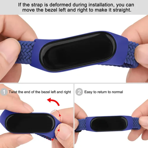 Miniatura 5 de Meliya Bandas de nailon para Amazfit Band 5 correas de repuesto para mujeres y hombres, paquete de 2 correas deportivas de nailon suave compatibles