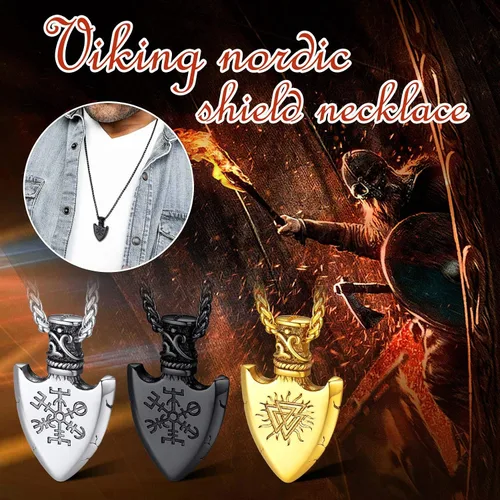 Miniatura 8 de FaithHeart Collar con colgante de runas vikingas nórdicas, martillo de Thor, brújula nórdica, Odín, cuervo, para hombres y mujeres, con embalaje