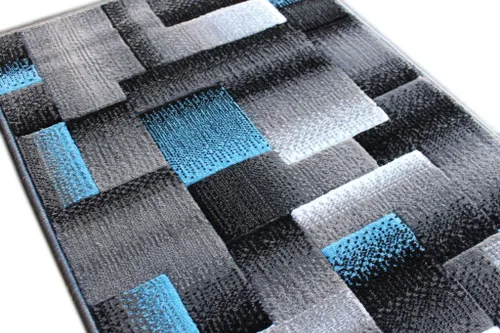 Miniatura 3 de Masada Rugs, Alfombra de Área Moderna Contemporánea, Azul Gris Negro (2 Pies X 3 Pies) Tapete