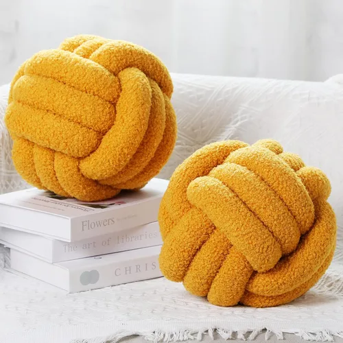 Namalu 2 almohadas de nudo, decorativas, redondas, de felpa, círculo, anudadas, suaves, para habitación, sofá, hogar, cama, suelo (11 pulgadas,