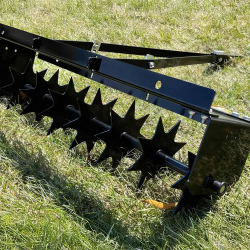 Miniatura 7 de YITAMOTOR Aireador de césped de 32 pulgadas, remolque manual detrás de los aireadores de césped rodantes con 8 picos, 100 libras de alta resistencia
