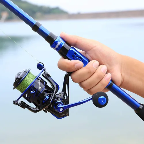 Miniatura 8 de Sougayilang - Combos de carretes y cañas de pescar, fibra de carbono 24 toneladas, carretes y cañas telescópica portátiles para viajes, pesca