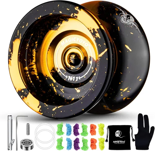 Miniatura 11 de MAGICYOYO N11 Yo-yo profesional de metal, yo-yo sensible y yo-yo no sensible de aleación para principiantes a jugadores avanzados, trucos de yo-yo