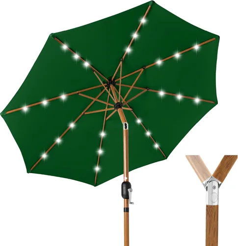 Miniatura 14 de Best Choice Products Solar Polyester LED Lighted Patio Umbrella w/Tilt Adjustment and UV-Resistant Fabric Gris niebla