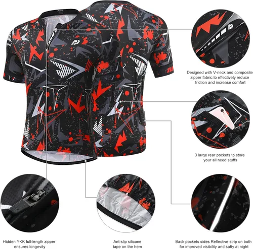 Miniatura 4 de Conjuntos de jersey de ciclismo para hombre, 5D, acolchado, de manga corta, trajes de ciclismo de secado rápido