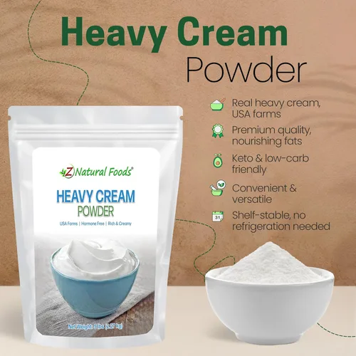 Miniatura 2 de Z Natural Foods Crema en polvo pesada – Densa en nutrientes y deliciosa crema en polvo con 1 año de vida útil – Fácil de usar y perfecta para café