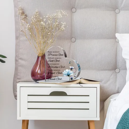 Miniatura 6 de Yulejo Versículos de la Biblia, regalo cristiano para mujer, regalo de semana CNA, citas inspiradoras, flores azules, decoración de habitación