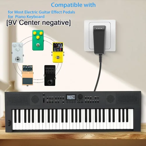 Miniatura 2 de Fuente de alimentación para pedal de guitarra Gonine, adaptador de corriente 9V 0.5A 500mA. Compatible with DC 9 Volt BOSS Guitar Effect Pedals