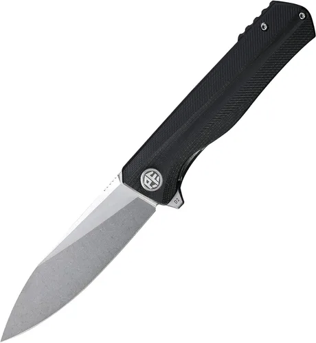 Miniatura 15 de Petrified fish PF818,3.54" D2 Blade, 3.67 oz G10 Handle Flipper Cuchillo plegable (fibra de carbono con mango G10, negro lavado a la piedra)