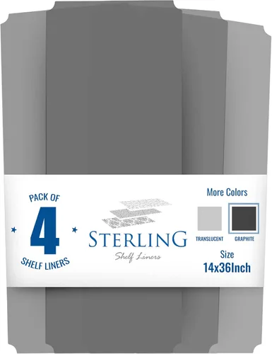 Miniatura 3 de Sterling Shelf Liners para sistema de estante de alambre: juego de 4 en grafito: 14 x 36 pulgadas: esteras de plástico para estanterías de alambre