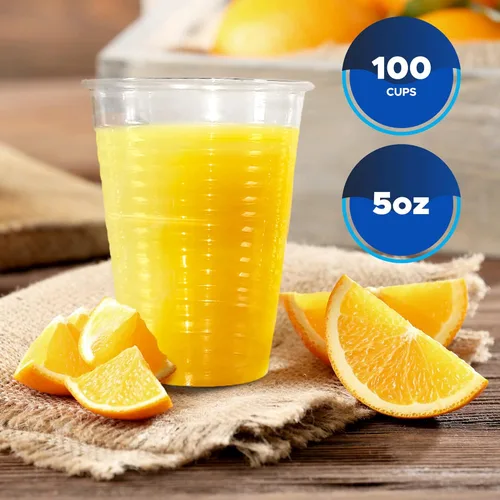 Miniatura 2 de PAMI Vasos de plástico desechables, Bpa - Vasos para beber para fiestas, bebidas frías, batidos, gelatina, cócteles (5 onzas, paquete de 100)