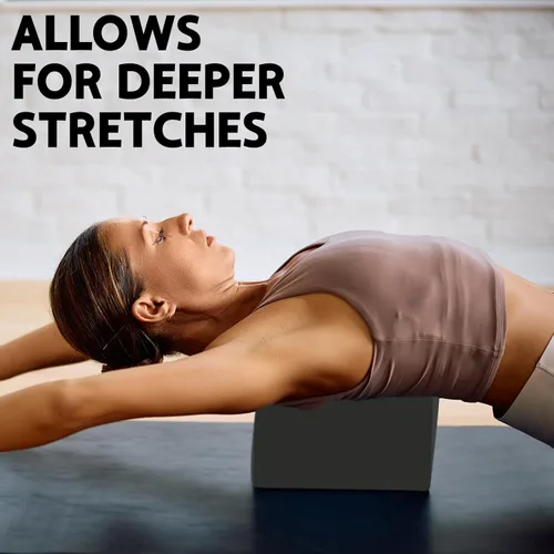 Miniatura 4 de Bloque de yoga – Espuma EVA de soporte sin látex – Superficie suave antideslizante con bordes biselados para yoga, pilates, meditación – Accesorios