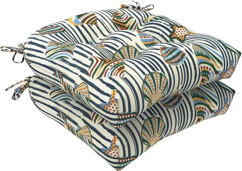 Miniatura 22 de LVTXIII Cojines para sillas de mimbre para exteriores, 19 x 19 x 4 pulgadas, cojines para sillas de patio con lazos, cojines de asiento gruesos