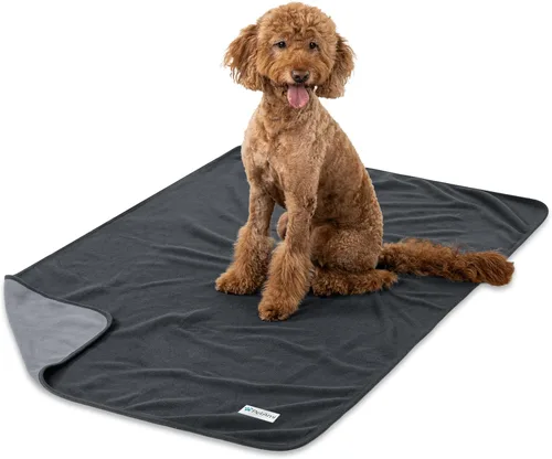 Miniatura 16 de PetAmi Manta Impermeable para Mascotas Cama para Perros Funda de Sofá para Muebles, Reversible Lavable Forro Polar Suave Negro/gris