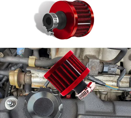 Miniatura 8 de HAOBO Filtro de admisión de aire de 12 mm, filtro de aire pequeño para motor, filtro de admisión de aire frío mini universal con cono de motor