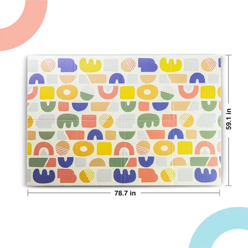 Miniatura 3 de Oribel Alfombra de juego plegable para bebé, 6.6 x 5 pies, resistente a los olores, gruesa y felpa de primera calidad, impermeable, resistente a