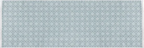 Miniatura 17 de Alfombra de algodón tejida con diamantes de 2 x 3 pies, color beige, antideslizante, decorativa, duradera, bohemia, ideal para entrada, cocina