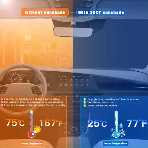 Miniatura 3 de SXCY Parasol para parabrisas Kia NIRO 2023-2026, accesorios 2021-2024 2025 2026 NIRO EV 2023-2026, 2023-2025, 2026, parasol plegable para rayos UV