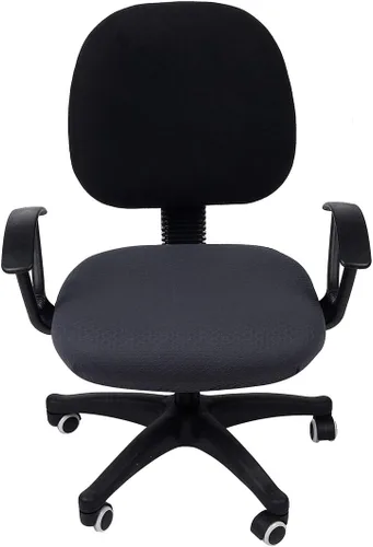 Miniatura 3 de Smiry - Fundas de asiento elásticas para silla de oficina con estampado jacquard, desmontables, lavables, antipolvo, para silla de escritorio, Gris