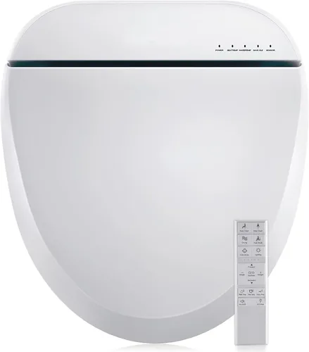 Miniatura 9 de Asiento de inodoro con bidé, agua caliente ilimitada inteligente, asiento para inodoro calefactado electrónico con control remoto, lavado turbo