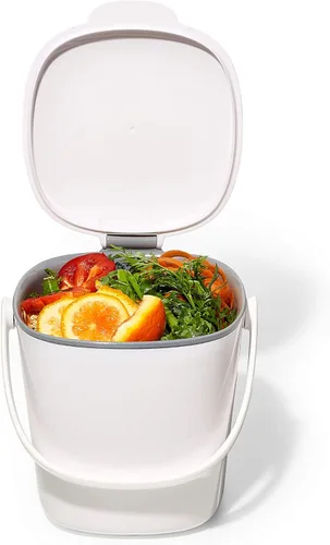 Miniatura 7 de OXO OXO Good Grips - Cubo de basura para compost (1,75 galones/6,62 L)., Blanco/Gris