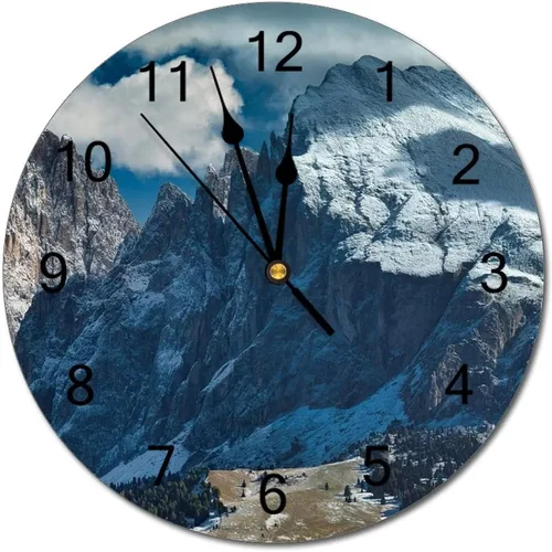 Miniatura 9 de Reloj de pared silencioso sin tictac de PVC, montañas del Tirol del Sur, Italia, senderismo, C, funciona con pilas, 10 pulgadas (9.8 in), reloj