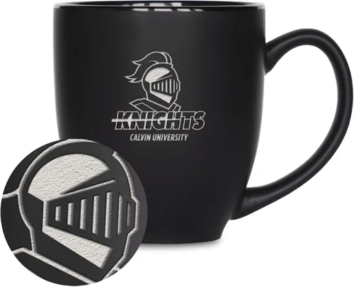 Miniatura 247 de Rico Industries - Taza de cerámica mate negra con grabado láser estándar de 15oz para NCAA (escuelas T & U) - Para bebidas calientes o frías