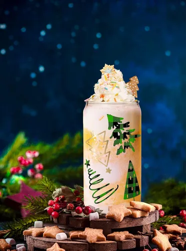 Miniatura 5 de Vasos de Navidad de 18 onzas para café helado de Navidad con tapas y pajitas, regalos de elefante blanco para adultos, vaso colorido de árbol