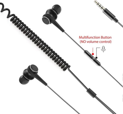 Miniatura 2 de Avantree HF027 - Auriculares de cable largo para TV y PC, cable de extensión de 18 pies con micrófono y cable de bobina de resorte extralargo