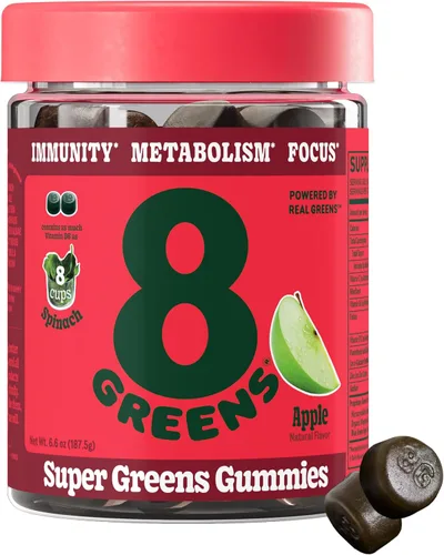 Miniatura 12 de 8Greens Supergreens Gomitas Superalimento en Polvo de Verduras en Gomitas para el Metabolismo, la Inmunidad y la Concentración, Enzimas