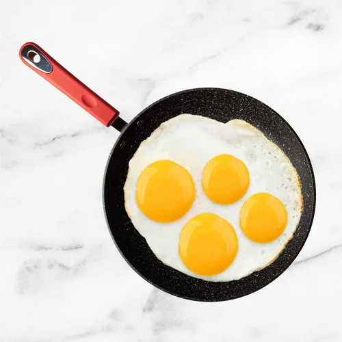 Miniatura 8 de Millvado Sartén antiadherente, sartén pequeña de 8 pulgadas con revestimiento antiadherente de granito más saludable, sartén para huevos de Rojo