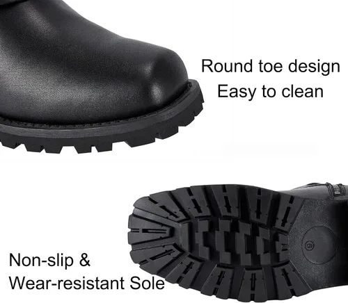 Miniatura 5 de Botas de motocicleta para hombre, impermeables, de piel sintética, botas de media pantorrilla para hombres